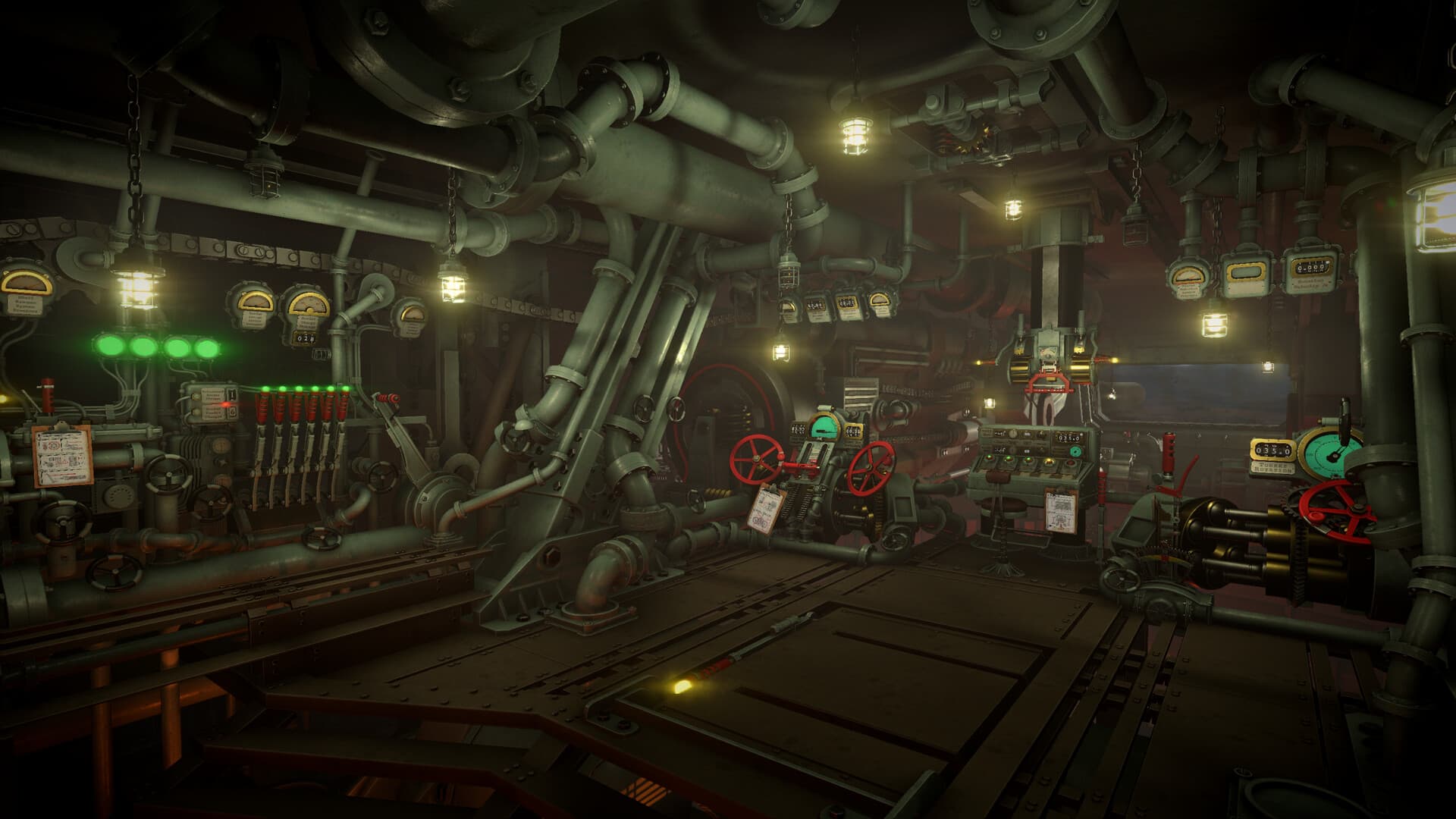 IRON NEST gun room with paired control stations and machinery